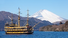 Vue dur le Mont Fuji depuis le lac Ashi à Hakone