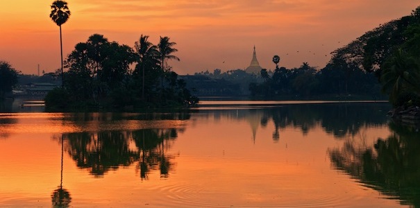 coucher de soleil sur l’Irrawaddy