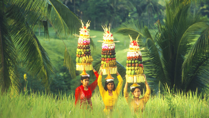 Bali Indonésiennes Corbeille fruits
