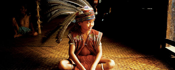 Costume traditionnel d’une tribu de Borneo