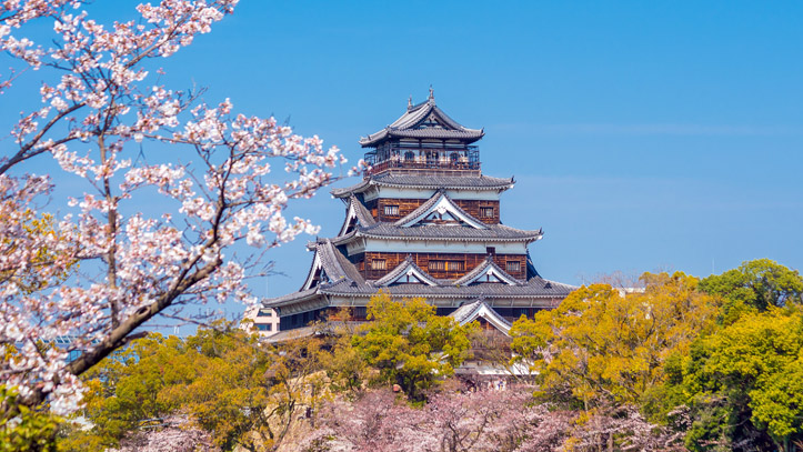 cerisiers-en-fleurs-château-hiroshima
