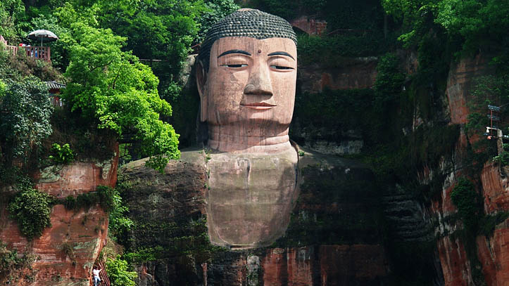 Grand bouddha pierre leshan sichuan Chine