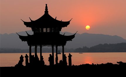 Hangzhou couché de soleil