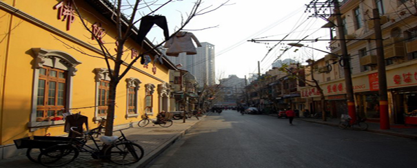 la rue de shanghai dans la zone des habitants