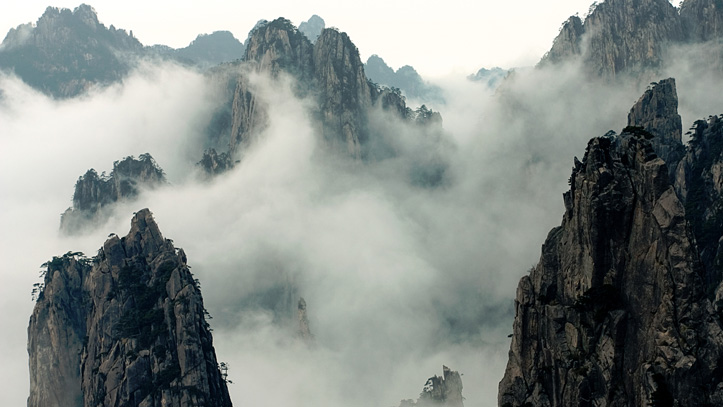 mont huangshan brouillard
