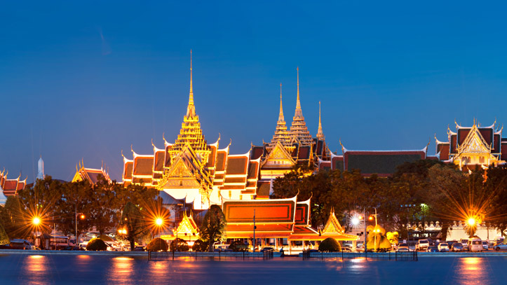 Grand Palace de nuit, à Bangkok