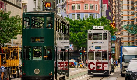 vue panoramique de Hong Kong le soir