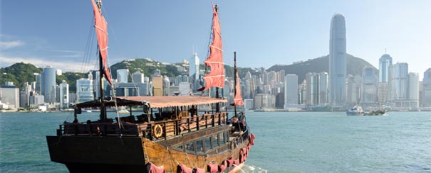 Traversée de la baie de Hong Kong en bateau