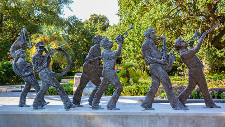 Louisiane Statue musique instrument