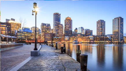 USA Boston vue panaromique lumiere nuit 