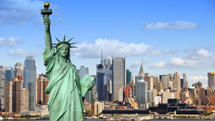 New York skyline statue libertes 