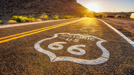  USA ouest route 66 coucher soleil 